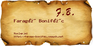 Faragó Bonifác névjegykártya