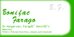 bonifac farago business card